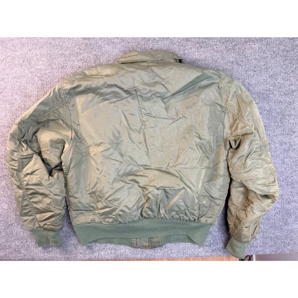 Vintage Military Style Flight Bomber Jacket Mens XL Green Insulated Workwear Y2K